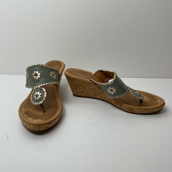 Jack Rogers Green Wedge Sandals Size 10 - Picture 5 of 8